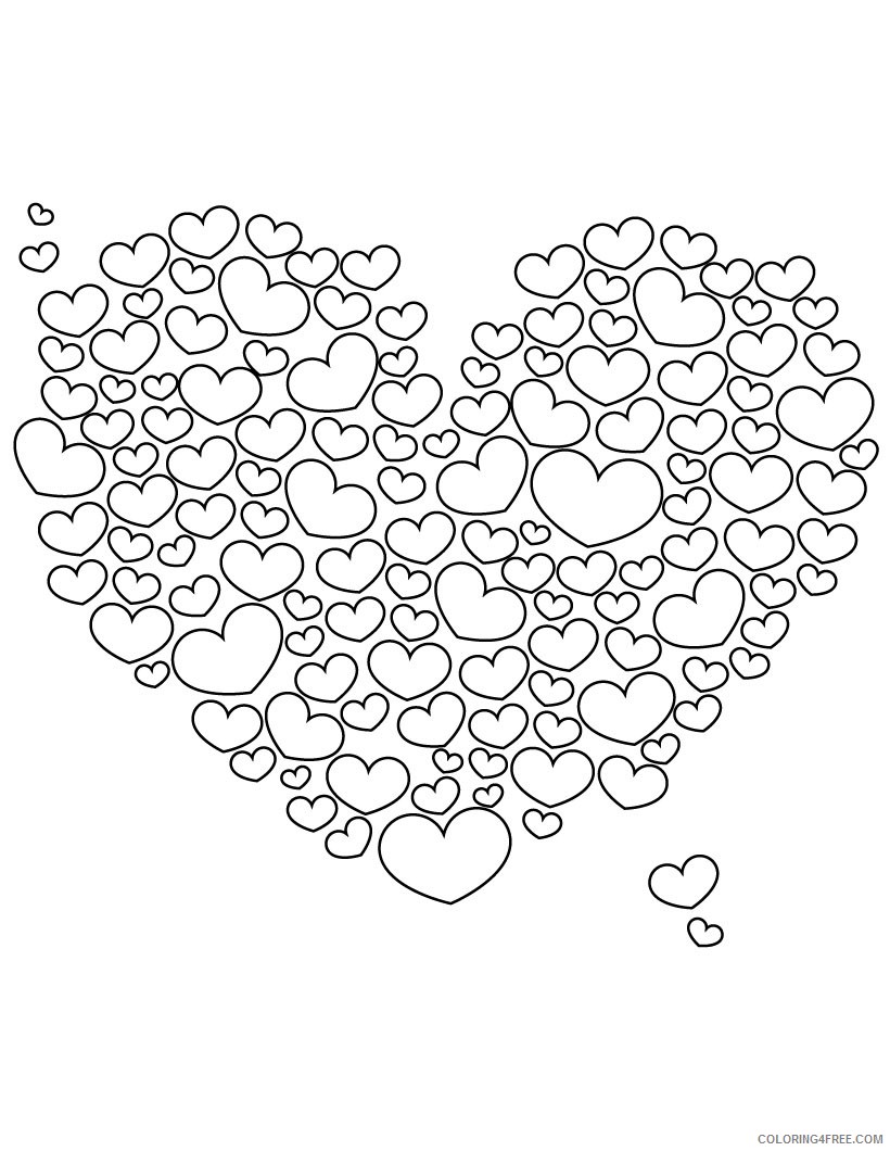 heart coloring pages lots of love hearts Coloring4free