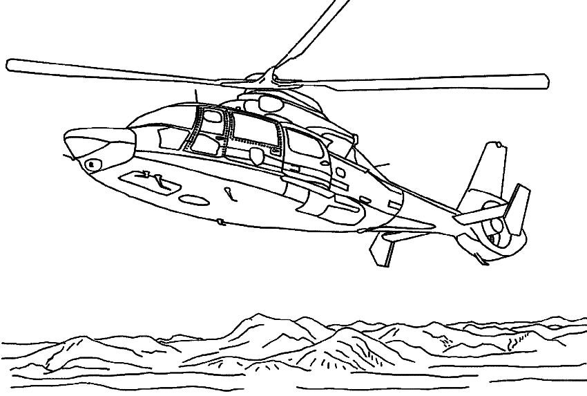 helicopter coloring pages flying over desert Coloring4free