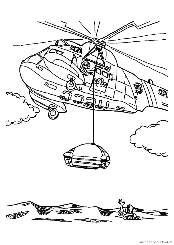 helicopter coloring pages rescue at sea Coloring4free