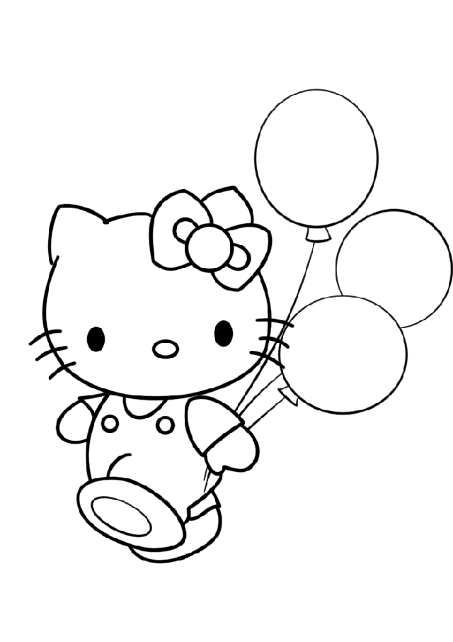 hello kitty balloon coloring pages Coloring4free