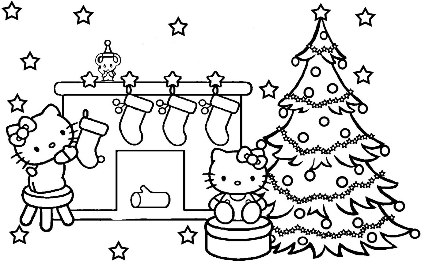 hello kitty christmas coloring pages Coloring4free