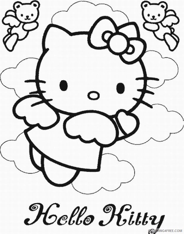 hello kitty coloring pages angel Coloring4free