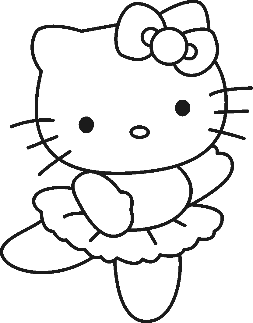 hello kitty coloring pages dancing Coloring4free