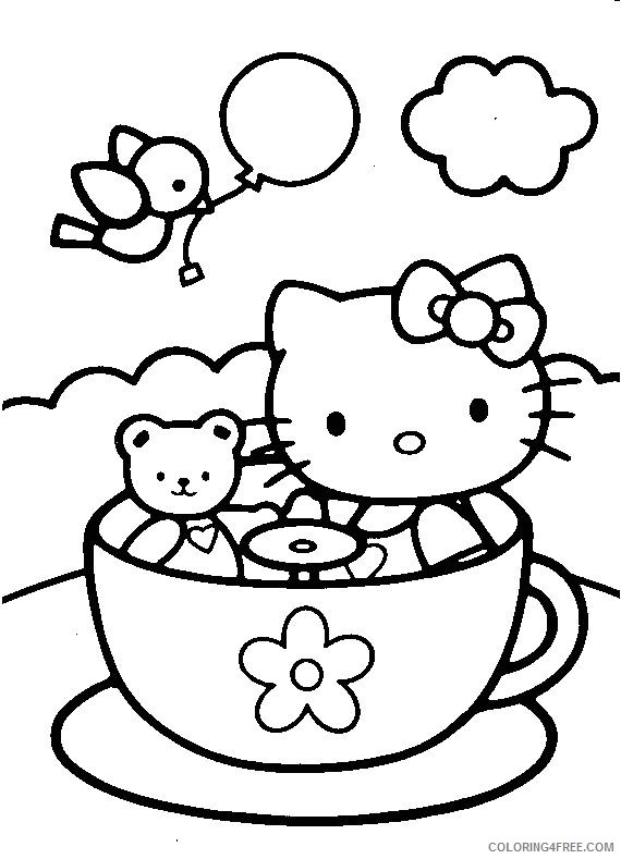hello kitty coloring pages for kids Coloring4free
