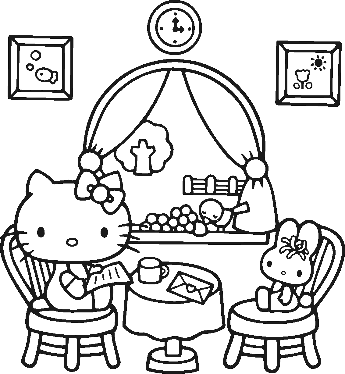 hello kitty coloring pages free to print Coloring4free