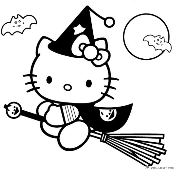 hello kitty coloring pages halloween Coloring4free