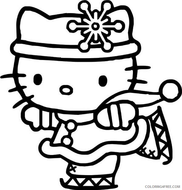 hello kitty coloring pages ice skating Coloring4free