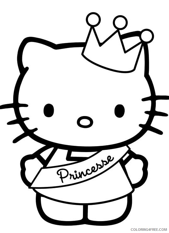 hello kitty coloring pages princess Coloring4free