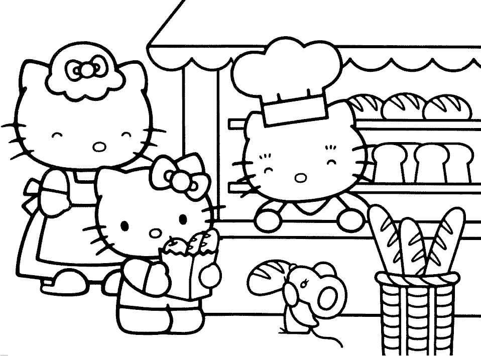 hello kitty coloring pages to print Coloring4free