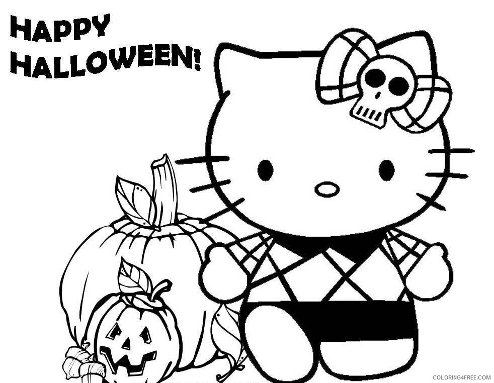 hello kitty happy halloween coloring pages Coloring4free