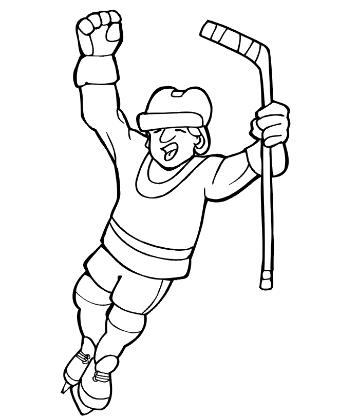hockey coloring pages scoring a goal expression Coloring4free