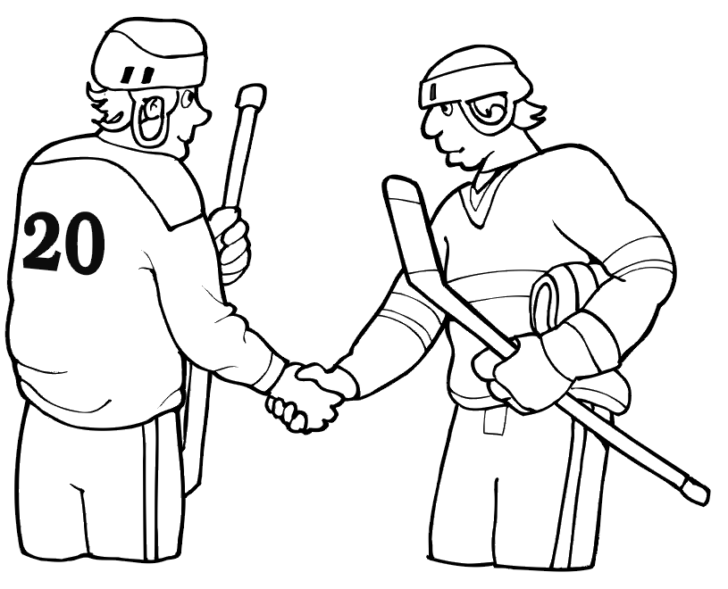 hockey coloring pages shaking hand Coloring4free
