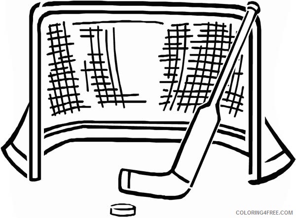 hockey coloring pages stick puck and net Coloring4free