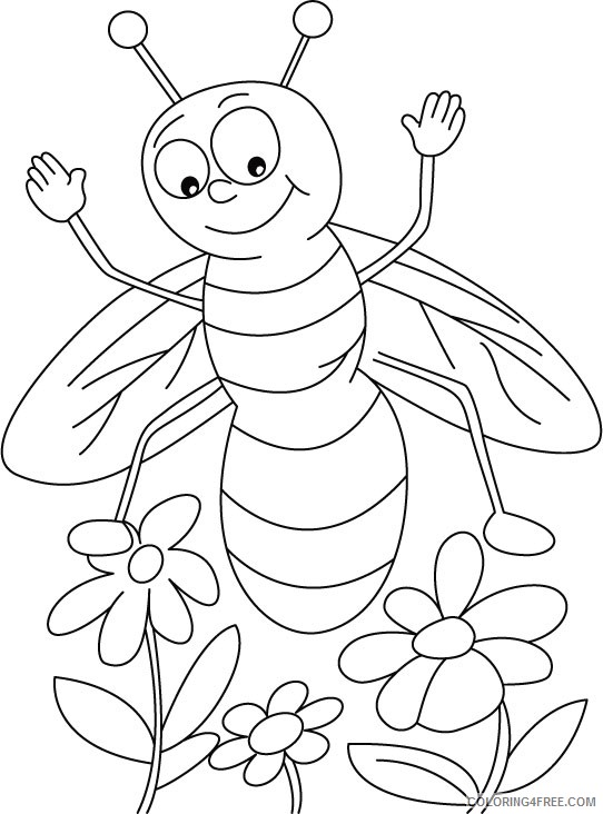 honey bee coloring pages for kids Coloring4free