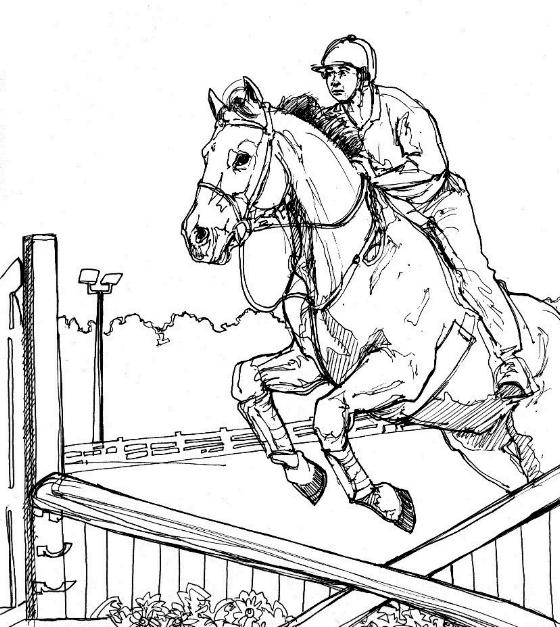 horse coloring pages jumping Coloring4free