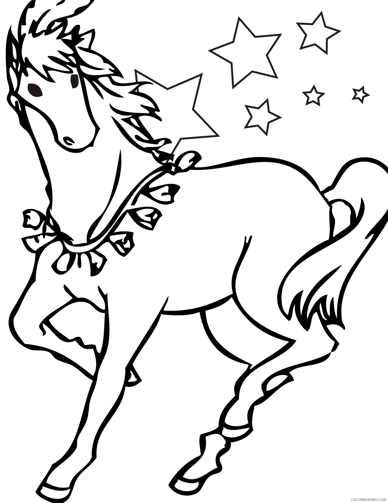horse coloring pages with stars Coloring4free