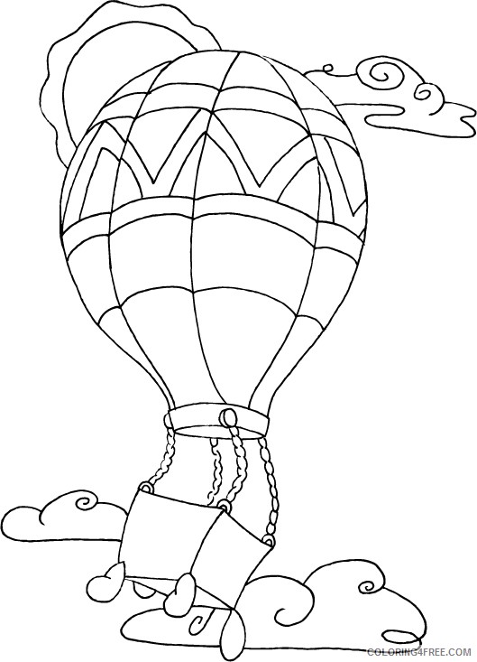 hot air balloon coloring pages in the sky Coloring4free