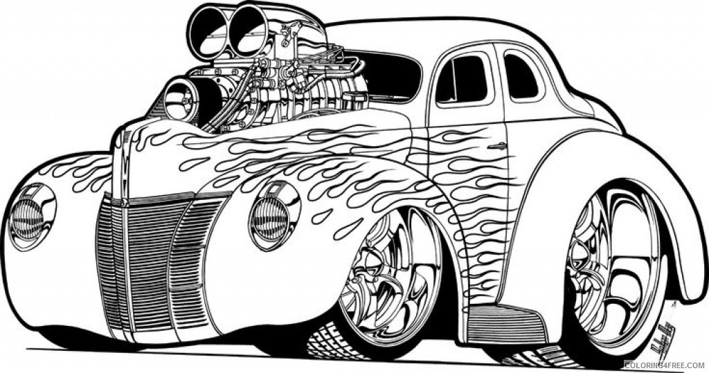 hot wheels coloring pages cool classic car Coloring4free