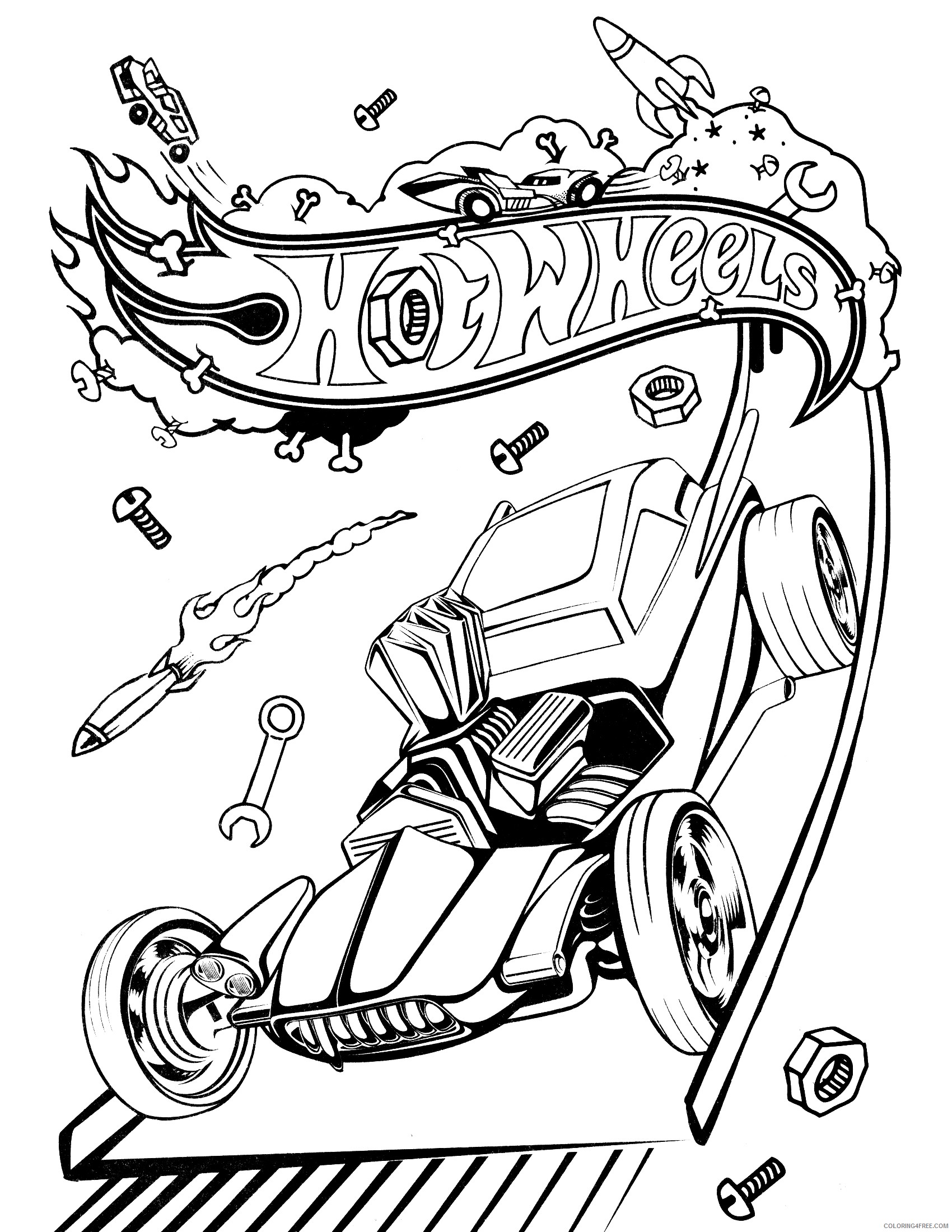 hot wheels coloring pages hotrod Coloring4free