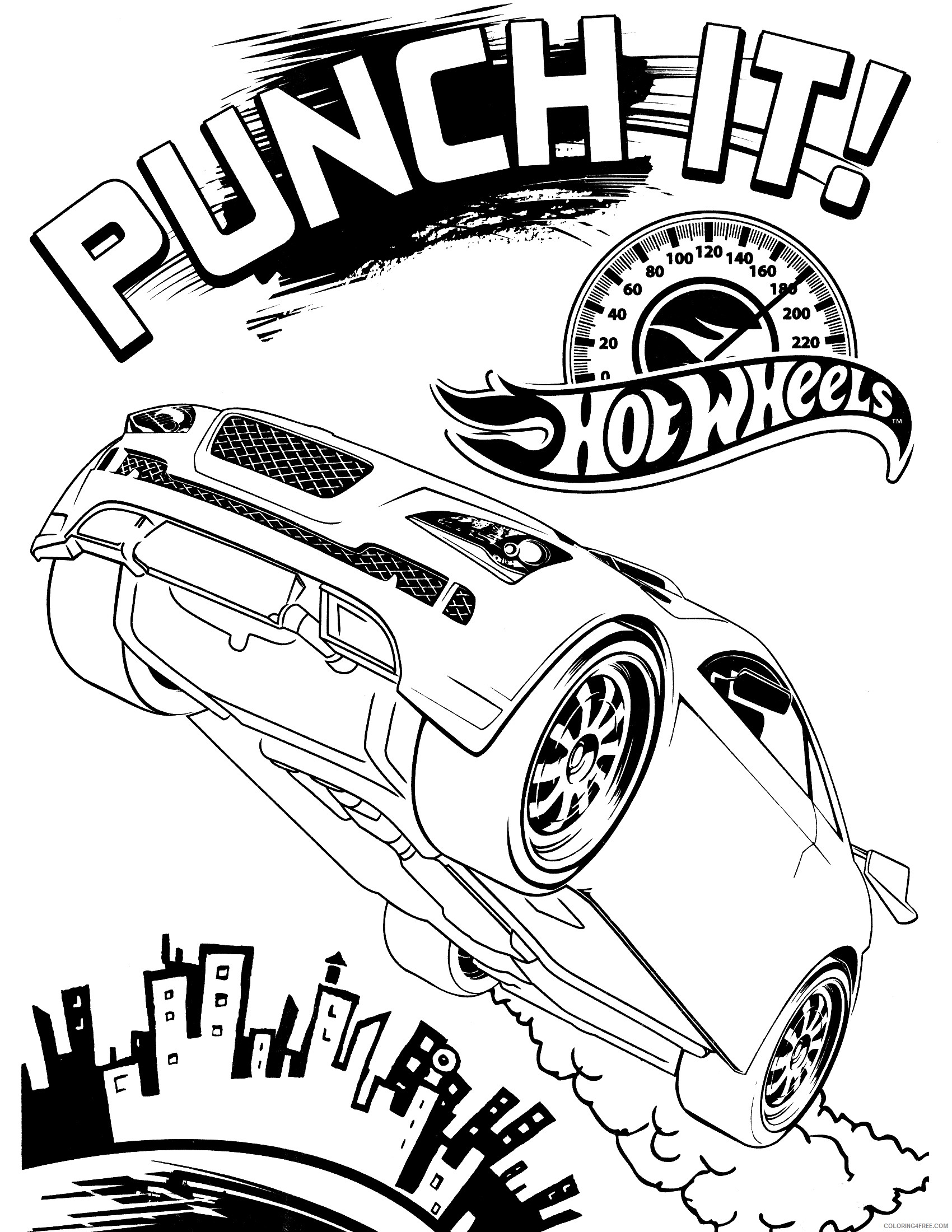 hot wheels coloring pages punch it Coloring4free