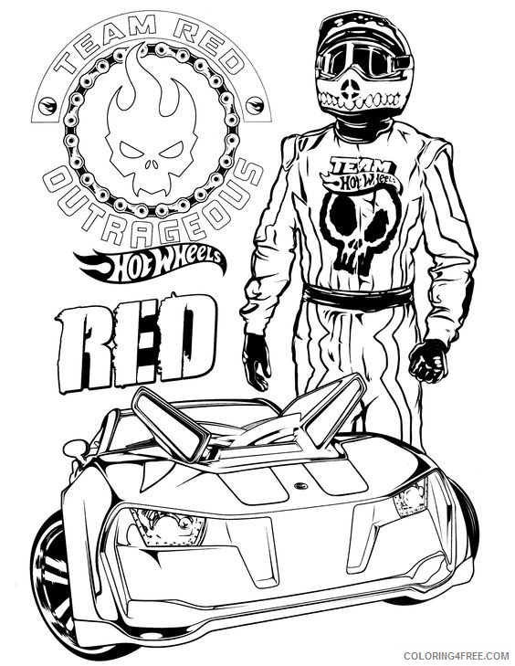 hot wheels coloring pages red team Coloring4free