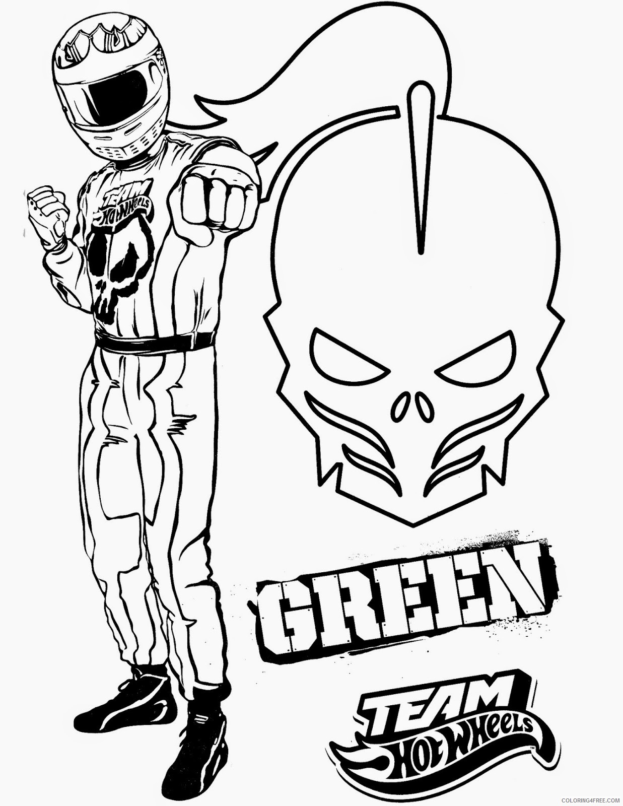 hot wheels coloring pages team green Coloring4free