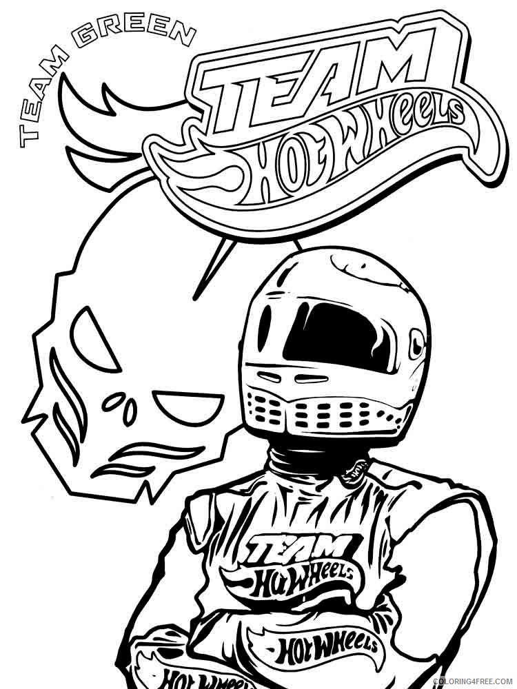hot wheels team coloring pages green Coloring4free