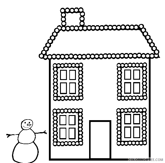 house coloring pages christmas snowman Coloring4free