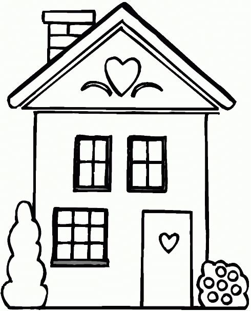 house coloring pages for kids printable Coloring4free