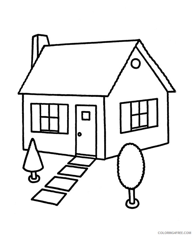 house coloring pages for preschooler Coloring4free