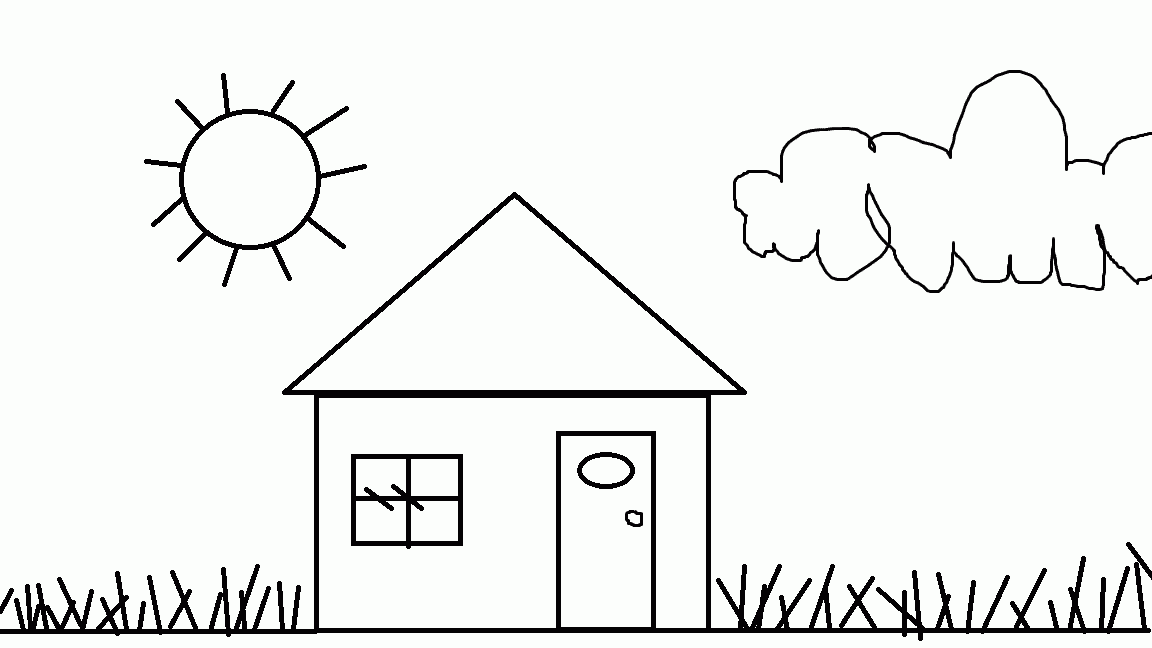 house coloring pages for toddlers Coloring4free