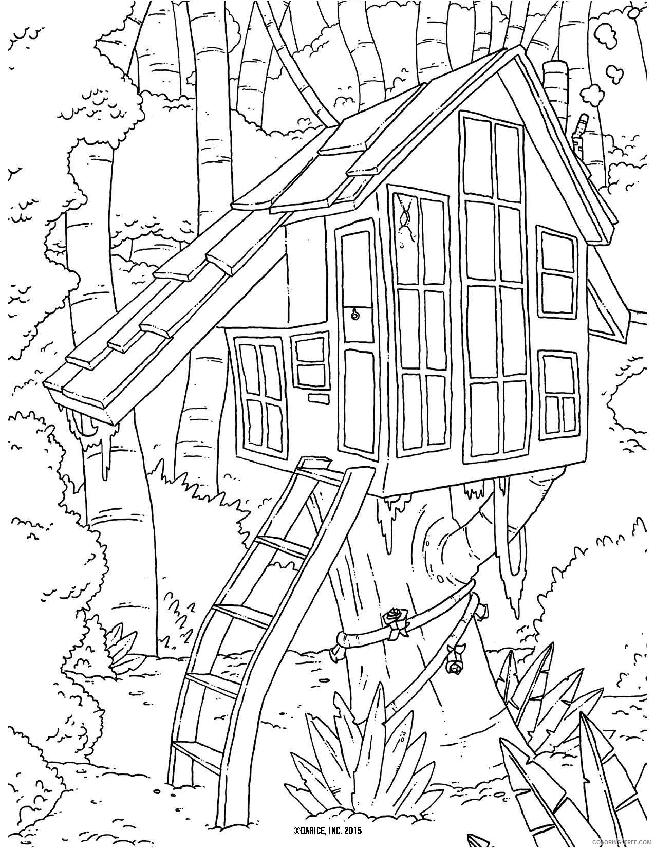 house coloring pages tree house Coloring4free