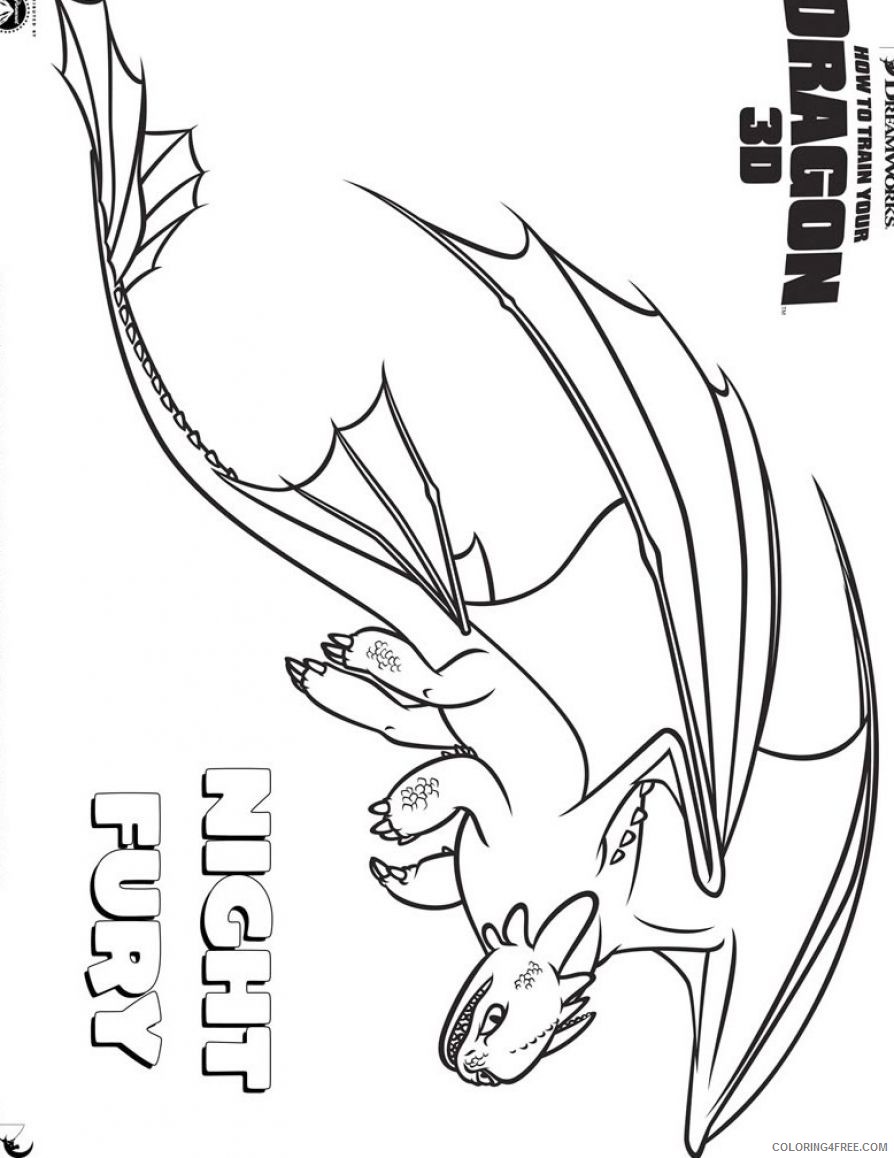 how to train your dragon coloring pages night fury dragon Coloring4free