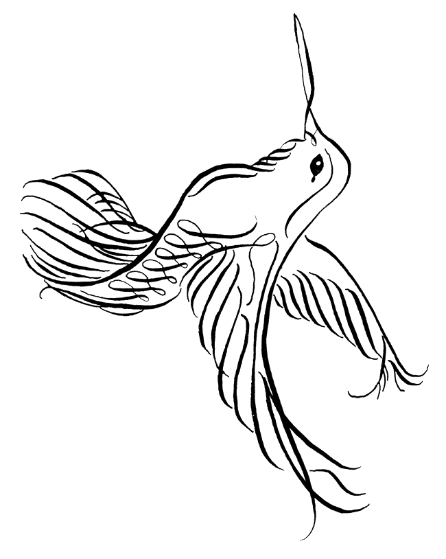 hummingbird coloring pages tribal Coloring4free