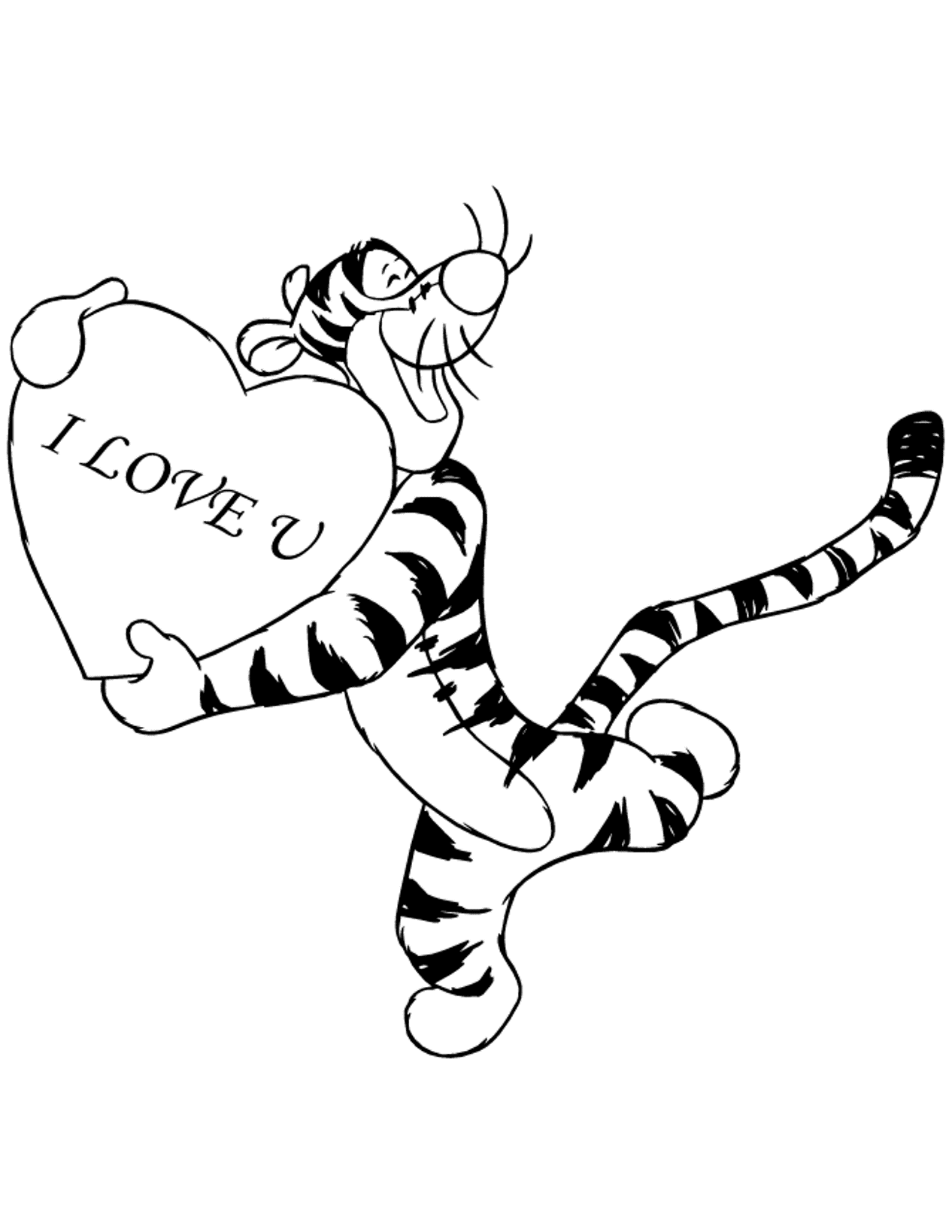 i love you coloring pages disney tigger Coloring4free