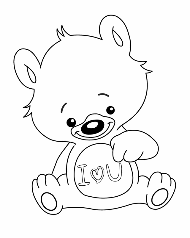i love you coloring pages teddy bear Coloring4free