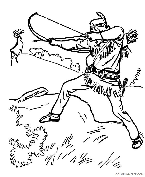 indian coloring pages hunting Coloring4free
