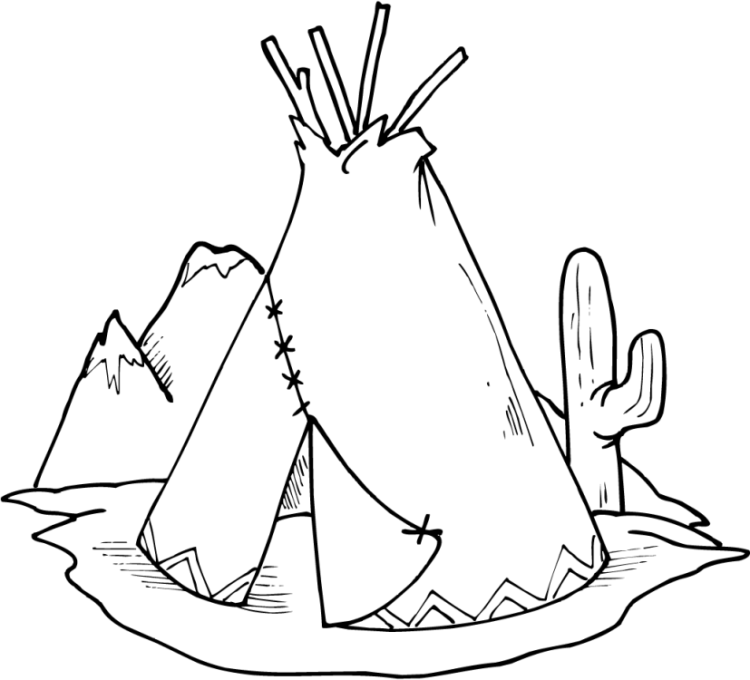 indian coloring pages teepee Coloring4free