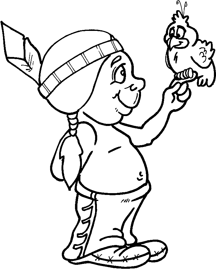 indian coloring pages with bird Coloring4free