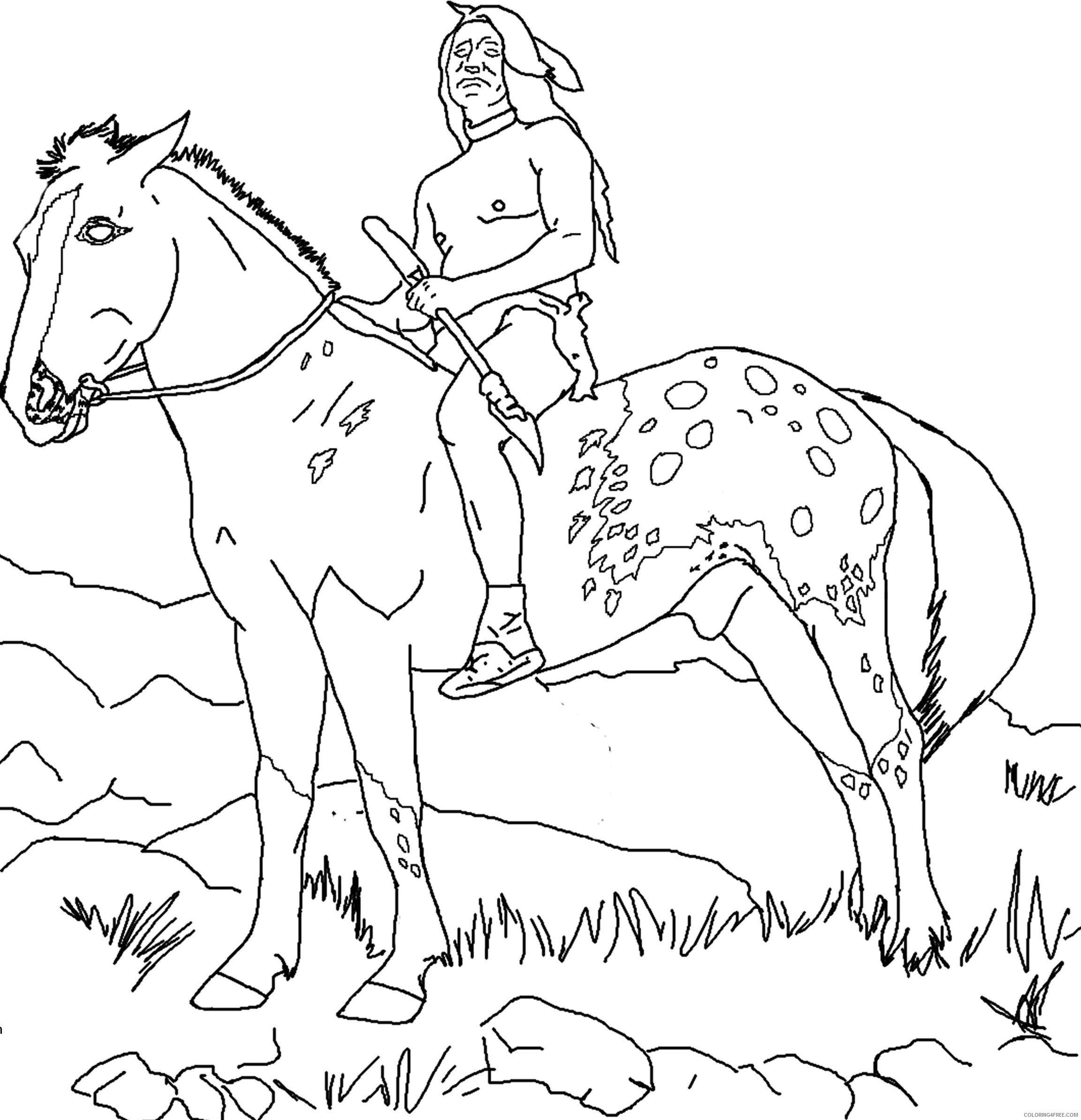indian horse coloring pages Coloring4free