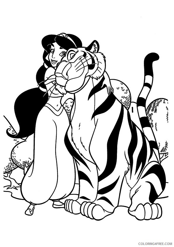 jasmine coloring pages and rajah Coloring4free