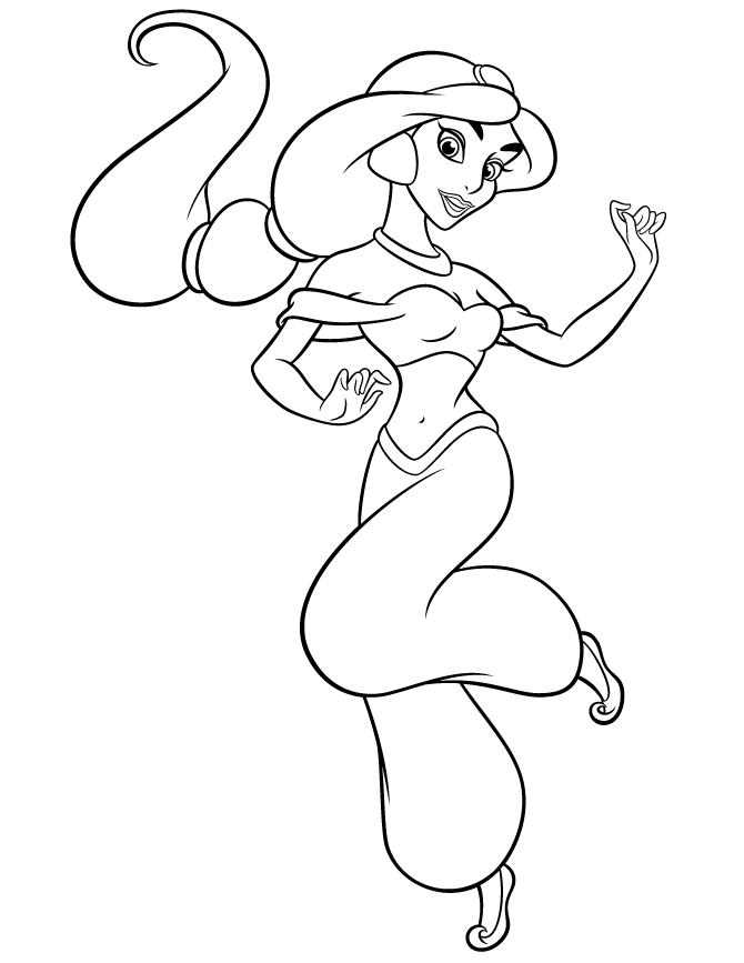 jasmine coloring pages dancing Coloring4free