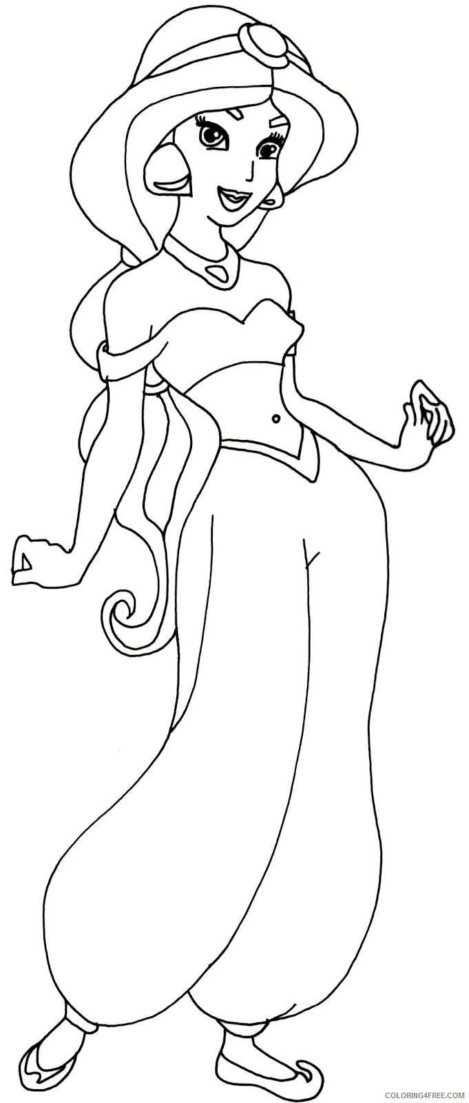 jasmine coloring pages for kids Coloring4free