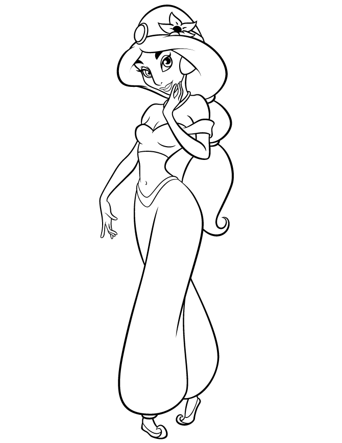 jasmine coloring pages free to print Coloring4free