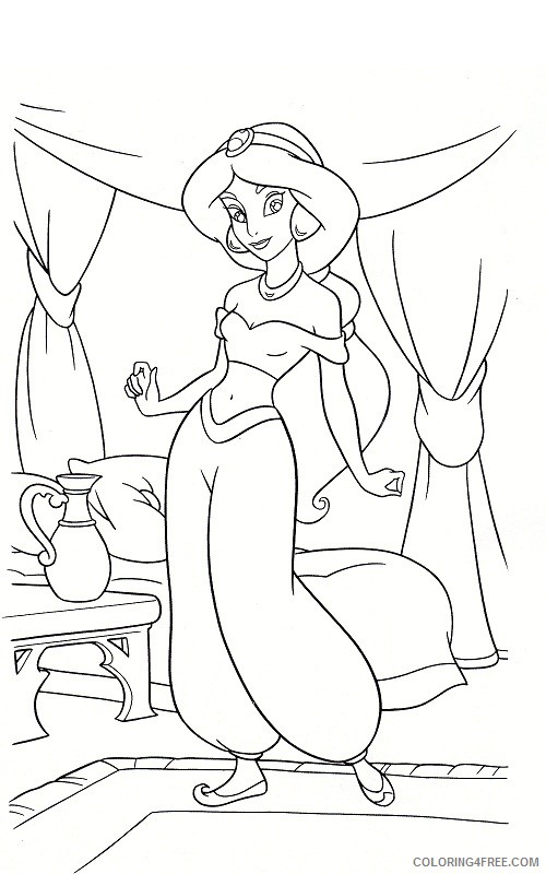 jasmine coloring pages in her room Coloring4free