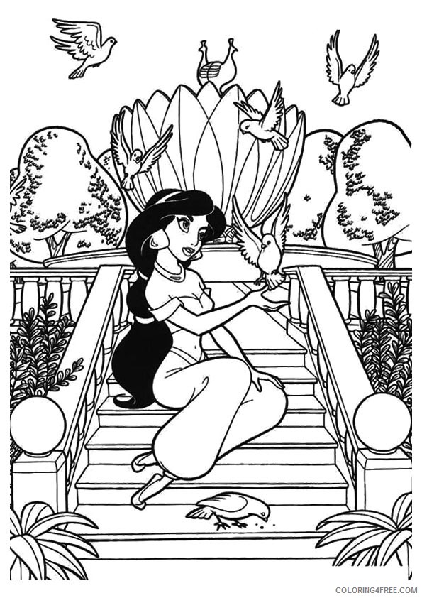jasmine coloring pages in the garden Coloring4free