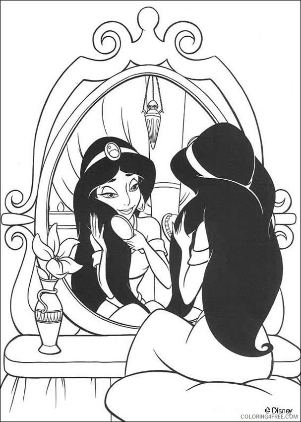 jasmine coloring pages look in the mirror Coloring4free