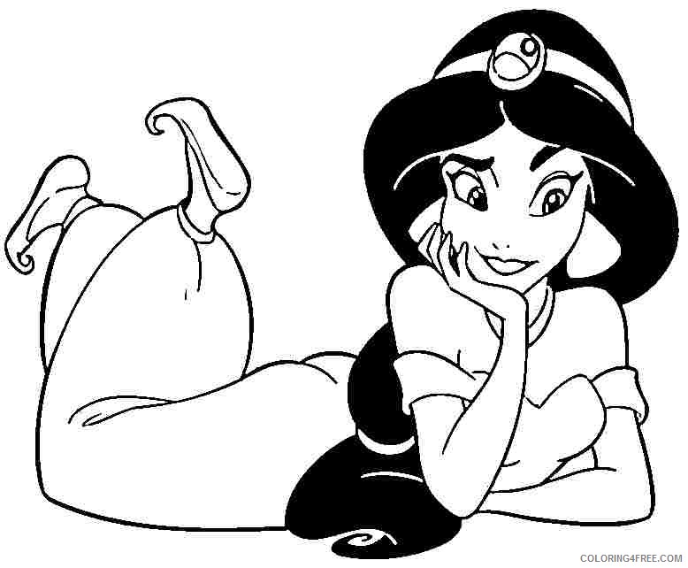 jasmine coloring pages lying down Coloring4free