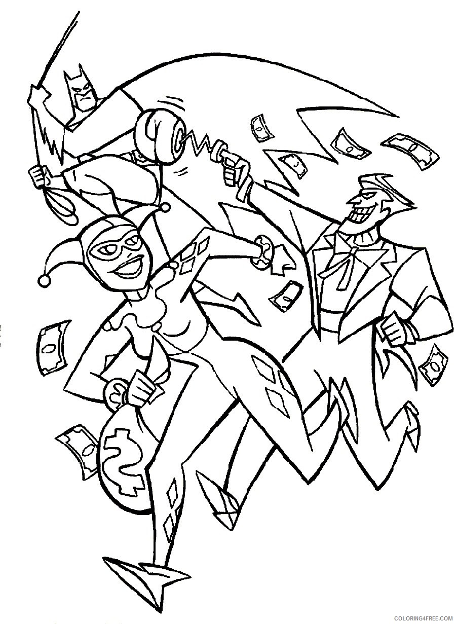 joker coloring pages and harley Coloring4free