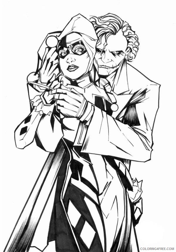 joker coloring pages with harley quinn Coloring4free